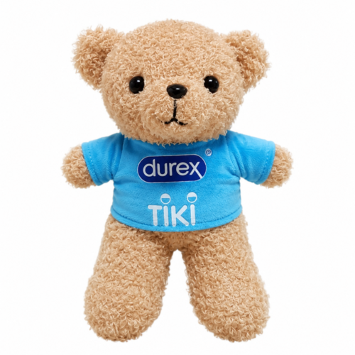 Gấu bông thêu logo Durex