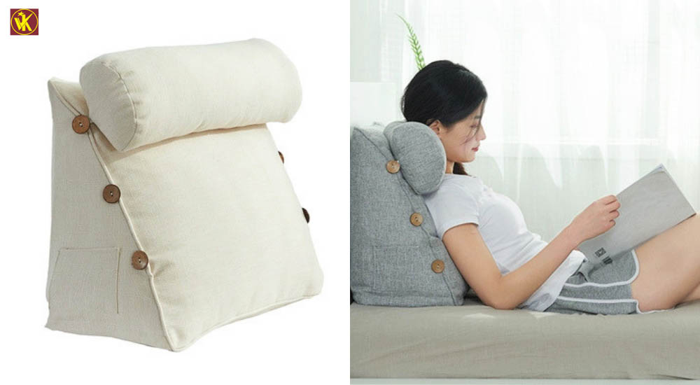 gối hình tam giác vải trơn hiện đại