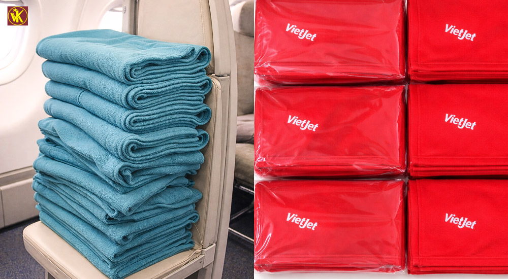 chăn nỉ hàng không đa dạng màu sắc dễ tùy chỉnh theo thương hiệu